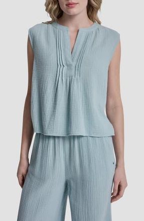 DKNY Double Crepe Gauze Sleeveless Top in Mineral at Nordstrom Rack, Size X-Large
