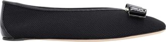 Ferragamo Black Mesh Ballet Flats
