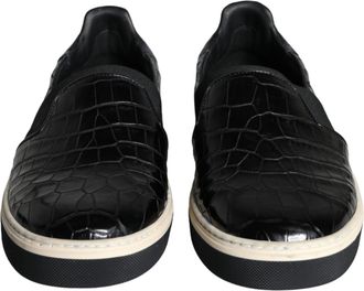 Dolce & Gabbana Black Leather Loafers Slippers Casual Mens Shoes (Pre-Owned)