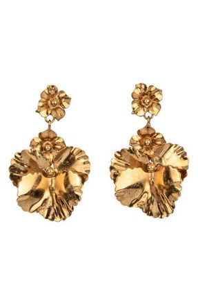 Jennifer Behr Samara Flower Drop Earrings in Gold at Nordstrom