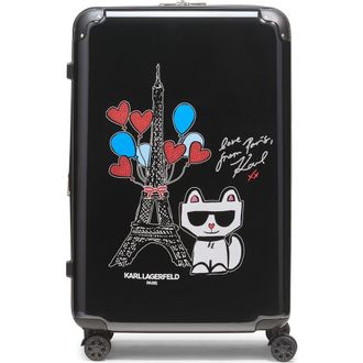 Karl Lagerfeld Up in Paris Upright Suitcase in Black at Nordstrom, Size Medium