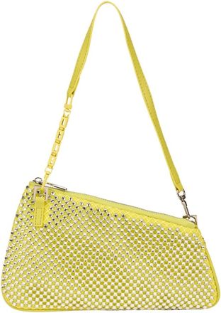 GCDS Comma Notte Mesh Bag met Strass - Dames - Schoudertassen - Geel - ONE Size - Tassen