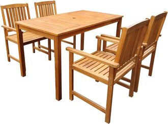 vidaXL Vidaxl Set Da Pranzo Da Giardino 5 Pz In Legno Massello Di Acacia