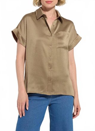 Lyss&eacute; Telma Dolman Sleeve Shirt In Olive Leaf