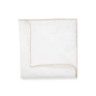 BOSS ONE Linen pocket square with contrast border