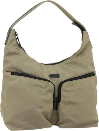 Gucci Pre-owned Nylon Shoulder Bag - unisex - Vintage Schoudertas - Beige - ONE Size - Nylon - Vintage