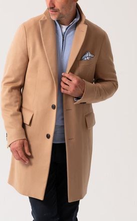Koy Clothing Long Sleeve Wool Collared Coat in Camel at Nordstrom, Size 48
