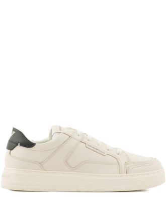 Emporio Armani White Leather Sneakers