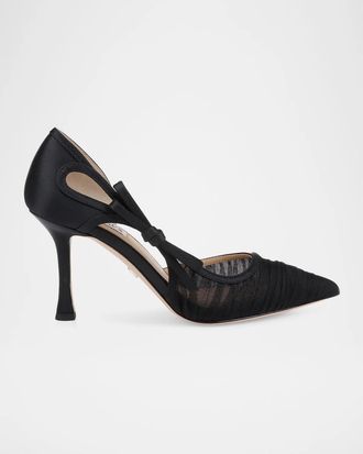 Badgley Mischka Rayna 85MM Pleated Tulle D & apos;Orsay Pumps