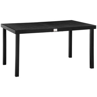 OUTSUNNY Mesa de jard&iacute;n 140x90x74 cm negro