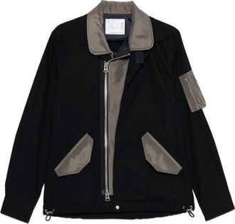 sacai Giacca Oxford in nylon e cotone - Blu