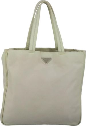 Prada Re-Nylon Beige Synthetic Tote Bag (Pre-Owned)