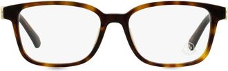 Moncler tortoiseshell rectangle-frame glasses - unisex - Acetate - One Size - Brown