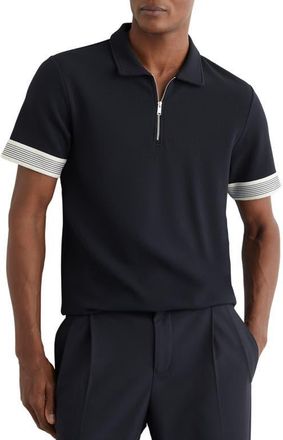 Reiss Bruno Quarter Zip Polo in Navy at Nordstrom, Size Xx-Large