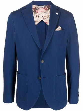 Manuel Ritz Blazer monopetto con revers a lancia - Blu