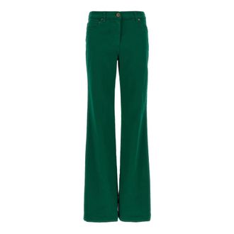 Etro Wide Trousers, female, Green, W24, Cotton Trousers