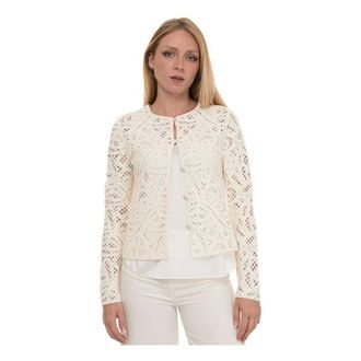 Emporio Armani Light Jackets, female, White, Size: XS Blazer