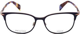 Rag & Bone Ladies Blue Rectangular Eyeglass Frames RNB3018