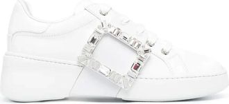 Roger Vivier Viv Skate Sneakers - Dames - Sneakers - Wit - 39 EU - Leer - Schoenen