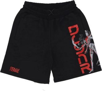 Dolly Noire Zwarte Sweatshorts Elastische Taille Mannen - Heren - Korte Broeken - Zwart - L - Katoen - Korte Broeken