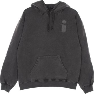 Iuter Zwarte Monogram Hoodie Lange Mouw - Heren - Hoodies - Zwart - XS - Katoen - Hoodies & sweatvesten