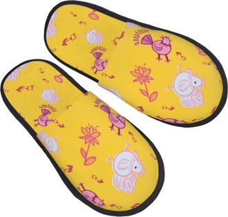 Generic Little Yellow Chicken With Flower Unisex Slippers Non-Slip House Slippers Slip On Sliders For Bedroom Winter Outdoor M