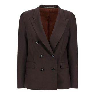 Tagliatore Parigi Double-Breasted Blazer - female - Tagliatore - Blazers - Brown - XL - Jackets