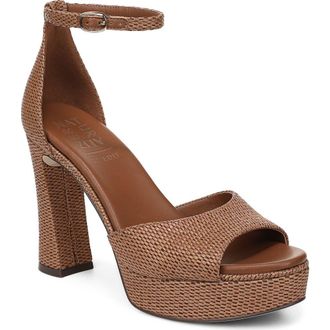 Naturalizer Delphie Ankle Strap Platform Sandal in Walnut Wake at Nordstrom, Size 9.5