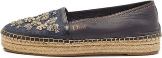 Dior Espadrilles con ricamo a fiori - Nero