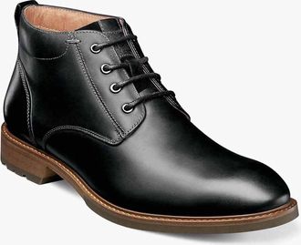 Florsheim Mens Lodge Plain Toe Chukka Boot In Black Ch