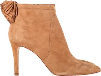 Loeffler Randall Pre-owned Womens Tassel-Trim Accent Ankle Boots in Brown Suede - Mocha - Size UK 7.5