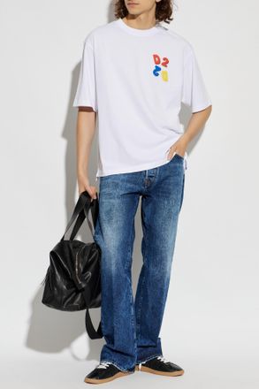 Dsquared2 T-shirt With A Patch, Mens, White