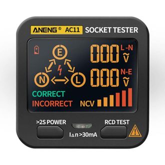 OEM Comprobador De Enchufes, Buscador Digital De Disyuntores, Detector De Polaridad Y Voltaje Con Pantalla De Voltaje, Ca 110-250 V (enchufe Europeo) - Cr