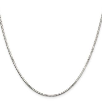 Diamond2Deal Sterling Silver 2mm Diamond-cut Snake Chain Necklace