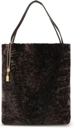 Chloé Large Spin Tote Bag In Soft Shearling