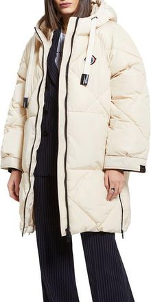 ottod'Ame Midi Quilted Puffer Jacket in Ecru at Nordstrom, Size Xx-Small It
