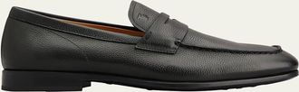 Tod's Mens Mocassino Gomma Leather Penny Loafers