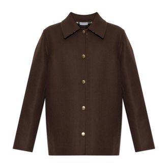 Burberry Wool Jacket Lancashire - Dames - Jassen - Bruin - Maat: XS Wol