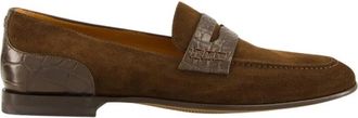 Dolce & Gabbana Split kalfsleer en alligator slippers - Heren - Loafers - Bruin - 43 EU - Leer - Schoenen