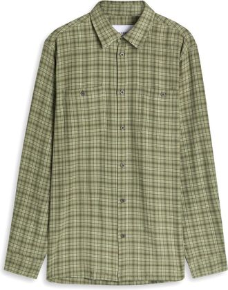 Les Deux John Checked Woven Shirt - Olive - Xxl