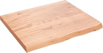vidaXL Encimera baño madera maciza tratada marrón claro 60x50x(2-4) cm Vidaxl