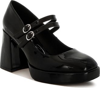 London Rag Sonata Double Mary Jane Strap Pump in Black at Nordstrom Rack, Size 10