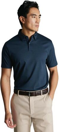 CHARLES TYRWHITT Short Sleeve Jersey Polo in Petrol Blue at Nordstrom, Size Xx-Large
