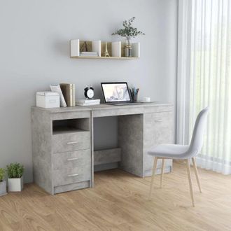 vidaXL Scrivania Grigio Cemento 140x50x76 cm in Truciolato vidaXL