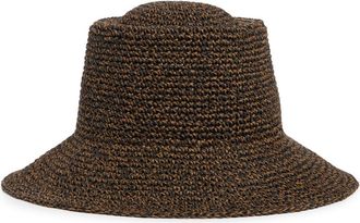Nordstrom Lantern Packable Straw Bucket Hat in Black- Brown at Nordstrom