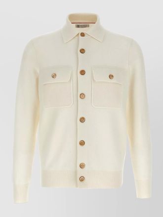 Brunello Cucinelli cashmere cardigan featuring chest pockets
