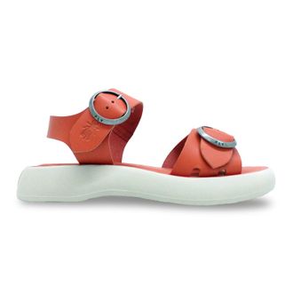 FLY London BUNK604FLY Brooklyn Leather Womens Heels Sandals - Scarlet - Size:UK 6