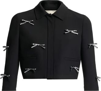 Elie Saab Giacca crop con fiocco - Nero