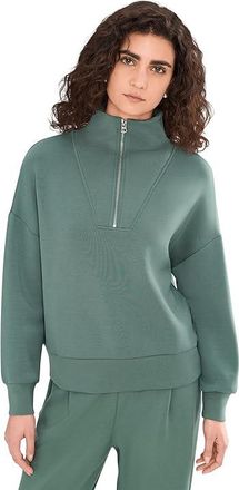 Varley Hawley Half Zip Sweat Womens Sweatshirt Dark Forest : XXS, Elastane/Polyester/Viscose