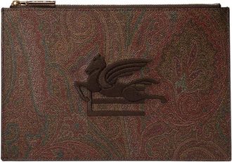 Etro Logo Embroidered Clutch Bag